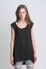 Черная женская летняя футболка платье